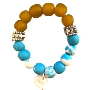 BRAND NEW ✨ Ghana glass beads and hand-rolled clay beaded bracelet.